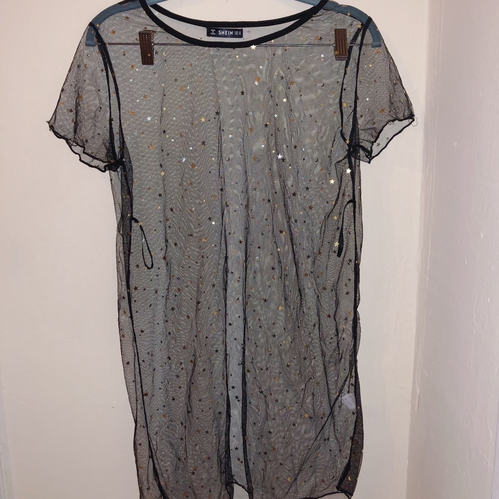 Sparkly mesh dress/top overlay